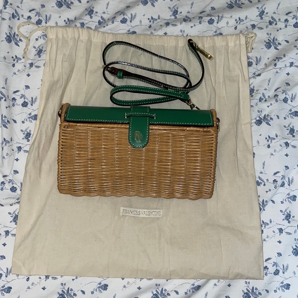 NWOT Frances Valentine Betsy’s Wicker Crossbody Bag